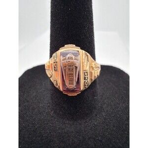 Vintage 1949 10K Gold Class Ring FJ Theleman Milwaukee Size 6.5
